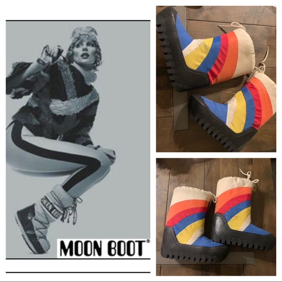 Vintage Shoes - Vtg 70s stripe moon boots
